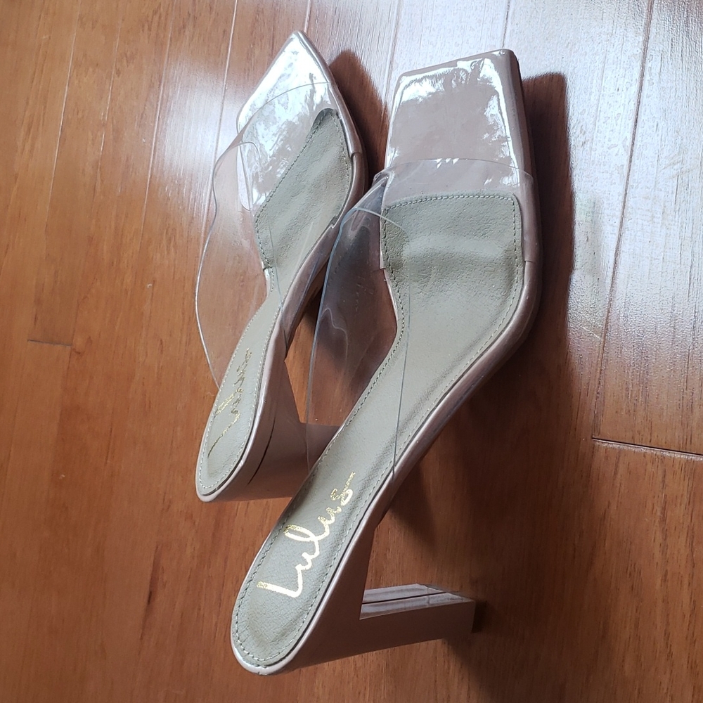 Lulu's Nude See Through Heels Size 10